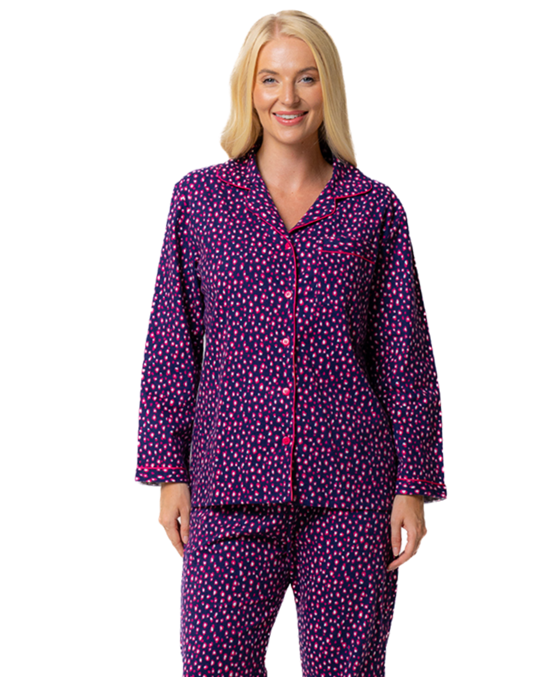 Navy Animal Print 100% Cotton Wincy Pyjama