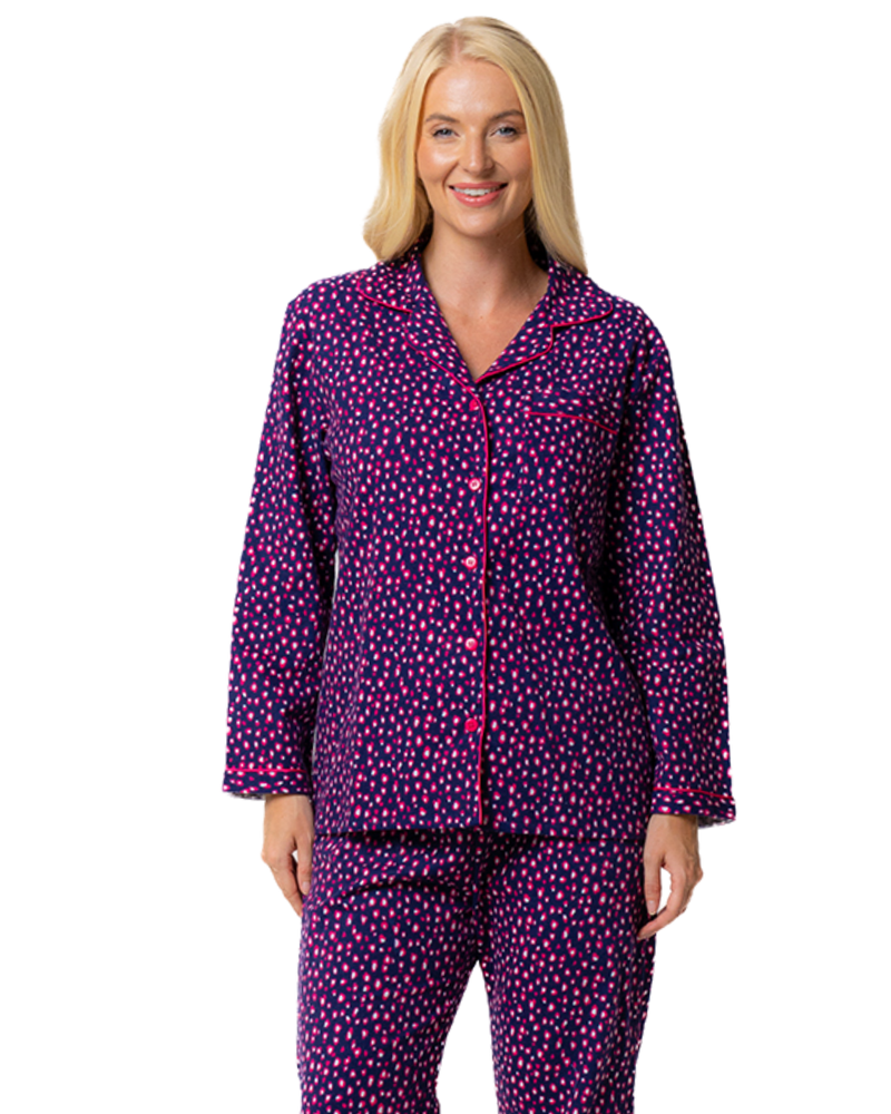 Navy Animal Print 100% Cotton Wincy Pyjama