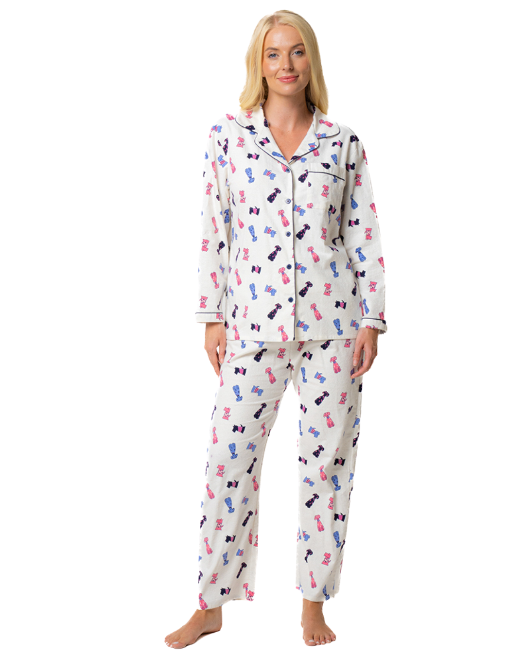 Cute Puppy Print 100% Cotton Wincy Pyjama