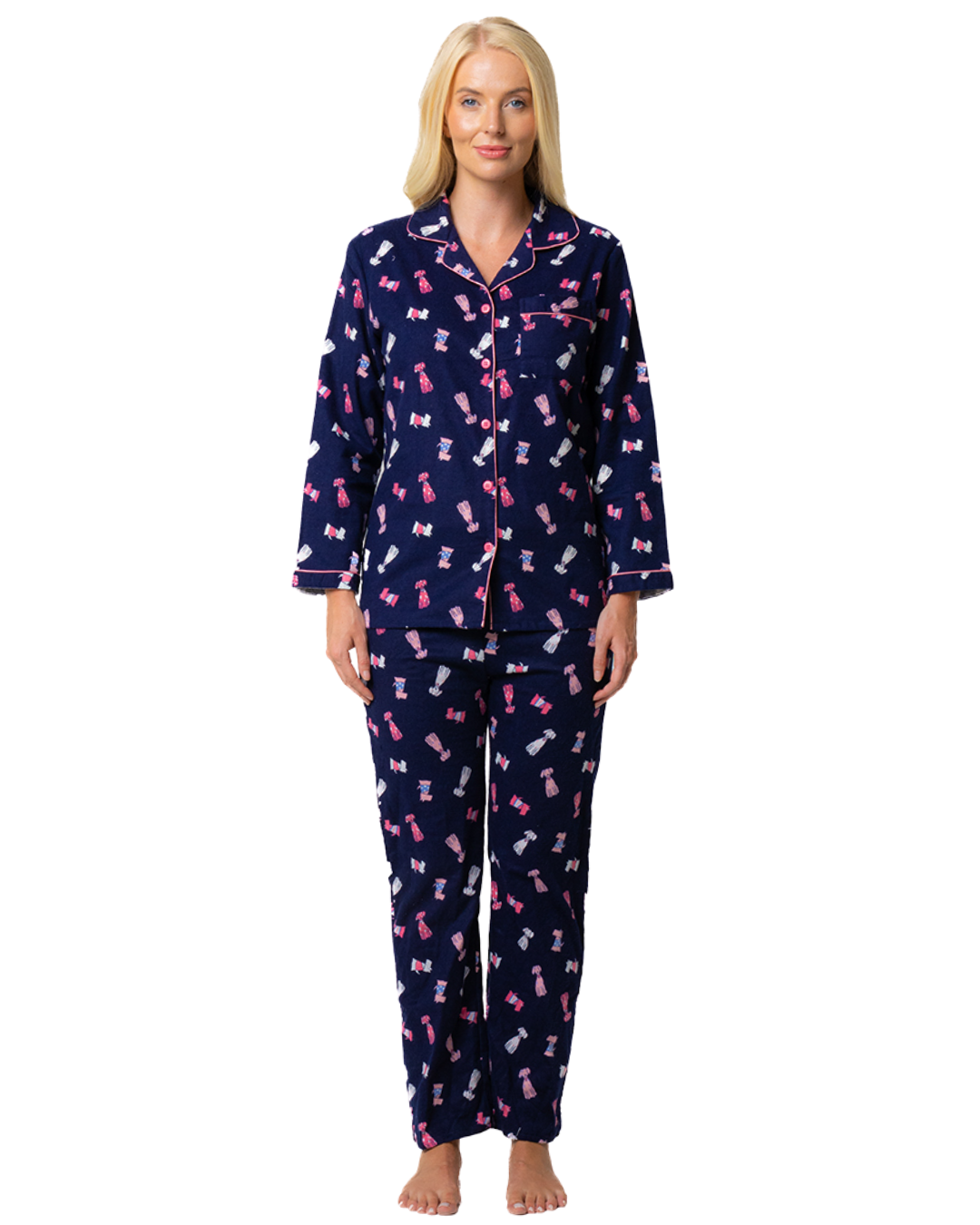 Cute Puppy Print 100% Cotton Wincy Pyjama