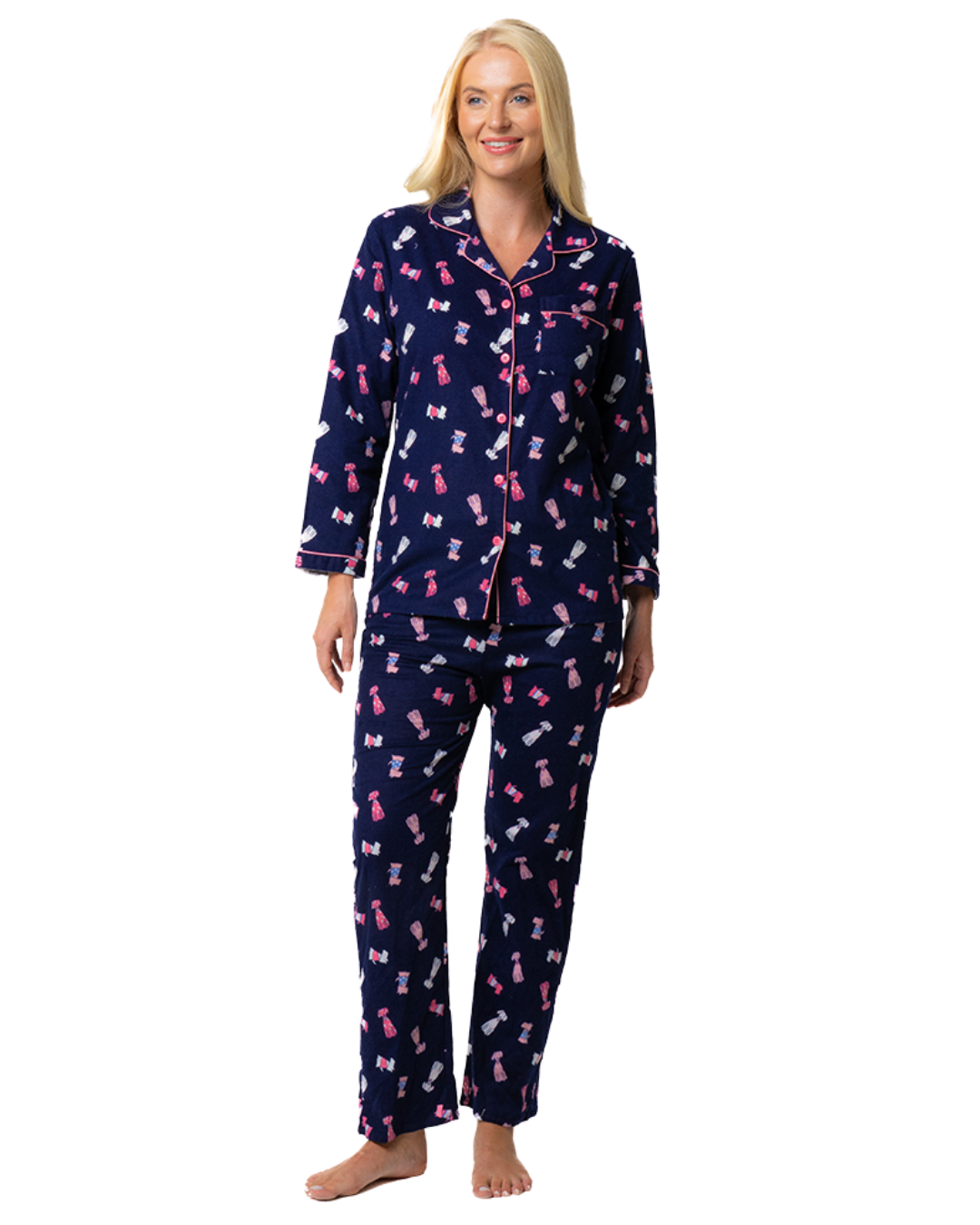Cute Puppy Print 100% Cotton Wincy Pyjama