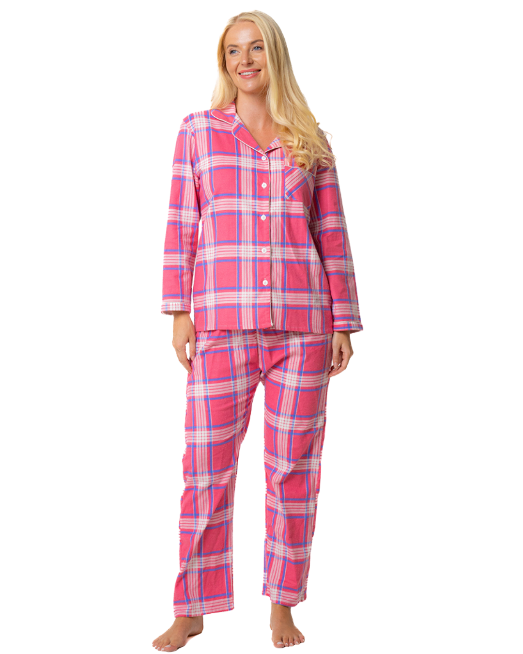 Pink Tartan Print 100% Cotton Wincy Pyjama