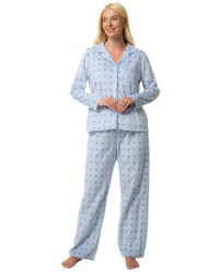 Luxury Long Sleeved Polished Fleece Geo Print Pyjamas