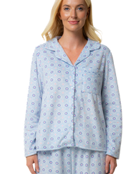 Luxury Long Sleeved Polished Fleece Geo Print Pyjamas