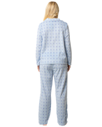 Luxury Long Sleeved Polished Fleece Geo Print Pyjamas