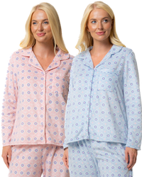 Luxury Long Sleeved Polished Fleece Geo Print Pyjamas