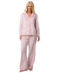 Luxury Long Sleeved Polished Fleece Geo Print Pyjamas