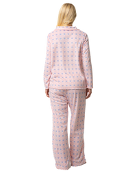 Luxury Long Sleeved Polished Fleece Geo Print Pyjamas