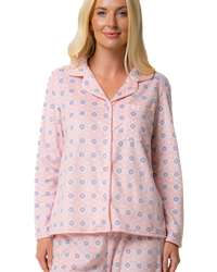 Luxury Long Sleeved Polished Fleece Geo Print Pyjamas