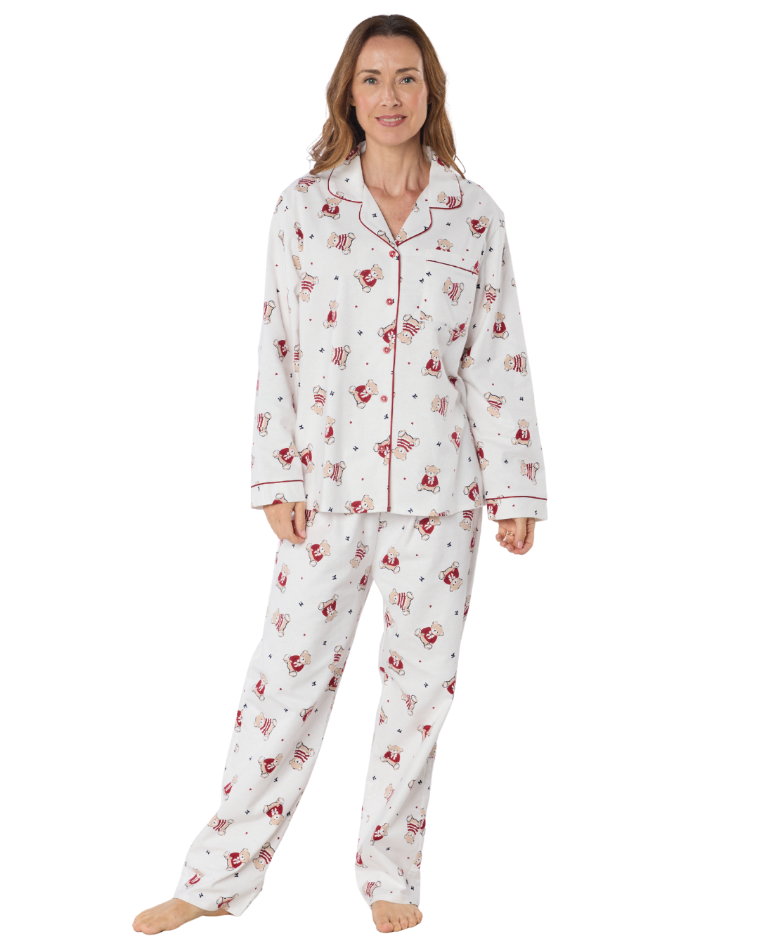 Teddy Bear Print 100% Brushed Cotton Wincy Pyjama