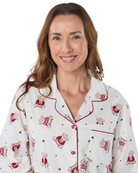 Teddy Bear Print 100% Brushed Cotton Wincy Pyjama