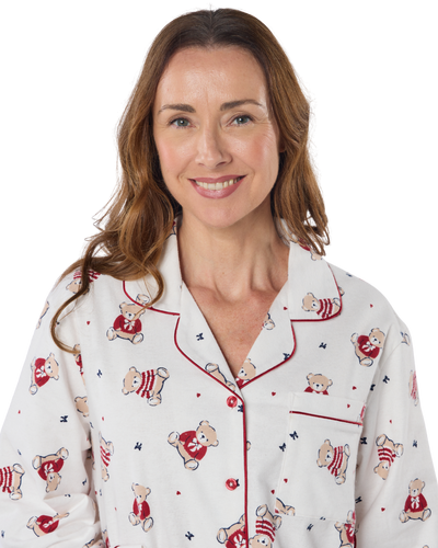 Teddy Bear Print 100% Brushed Cotton Wincy Pyjama