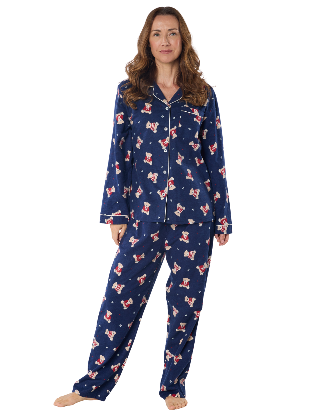 Teddy Bear Print 100% Brushed Cotton Wincy Pyjama