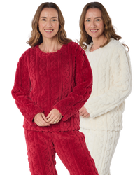 Women's Cable Knit Fleece Pyjamas