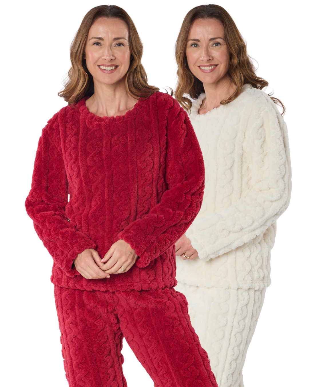 Women's Cable Knit Fleece Pyjamas