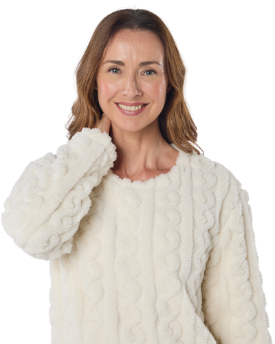 Women's Cable Knit Fleece Pyjamas
