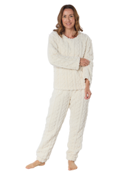 Women's Cable Knit Fleece Pyjamas