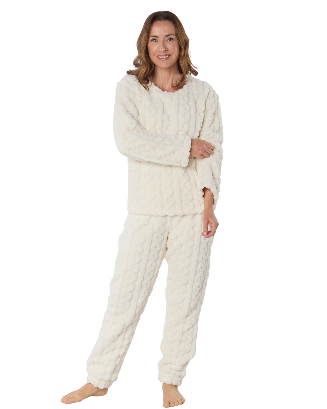 Women's Cable Knit Fleece Pyjamas