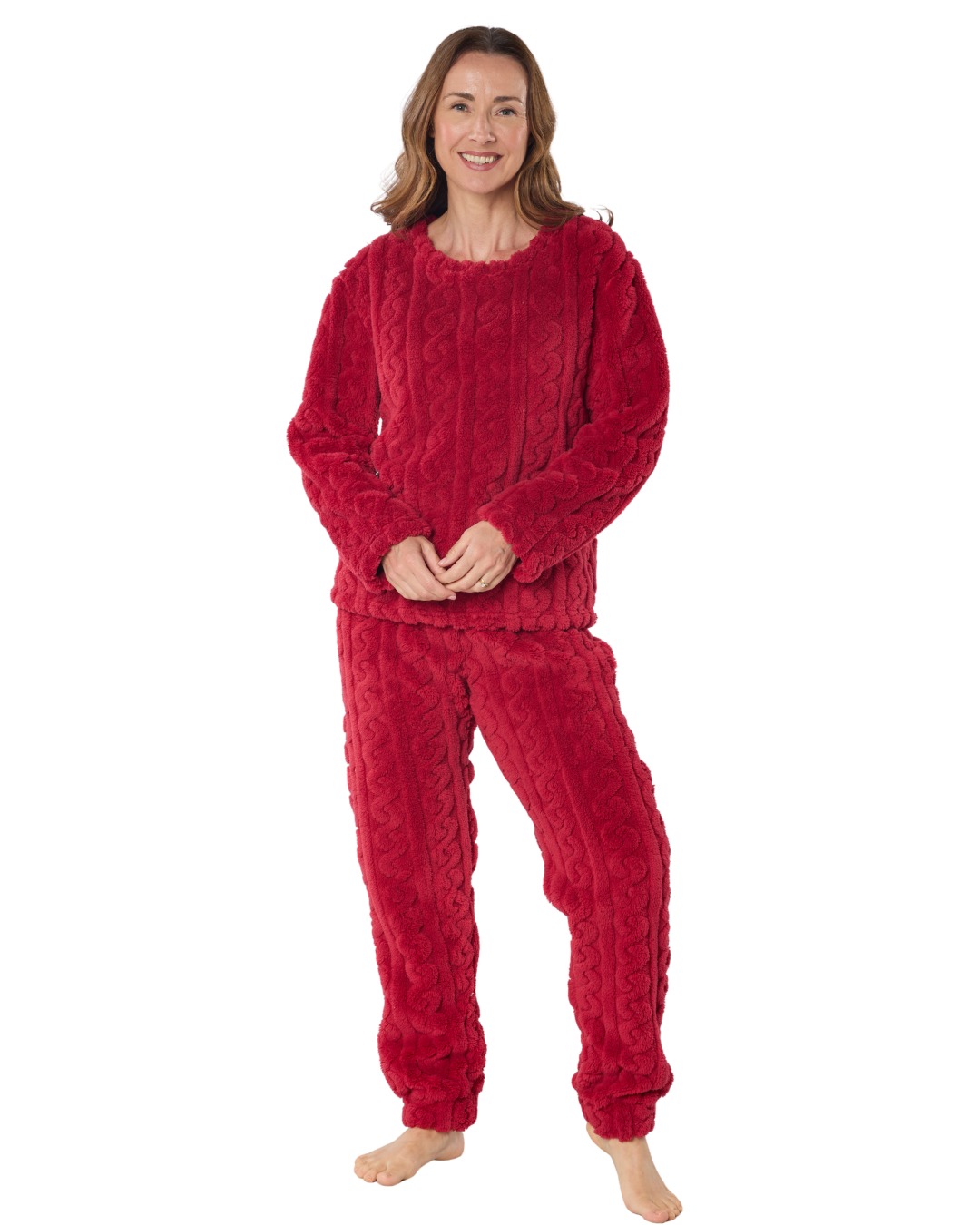 Women's Cable Knit Fleece Pyjamas