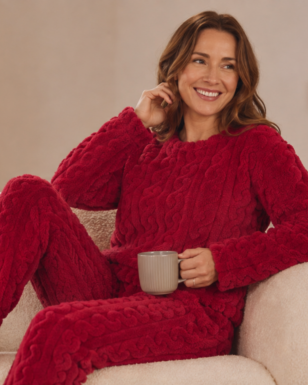 Women's Cable Knit Fleece Pyjamas