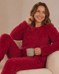 Women's Cable Knit Fleece Pyjamas
