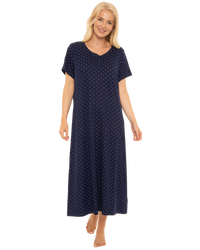 Luxury Soft Touch Longer Length Jersey Spot Nightdress up to Larger Sizes