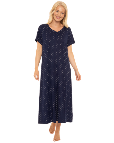 Charcoal Dot Luxury Soft Touch Jersey Nightdress