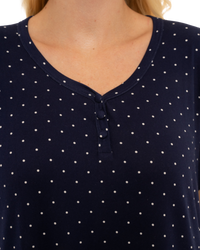 Luxury Soft Touch Longer Length Jersey Spot Nightdress up to Larger Sizes