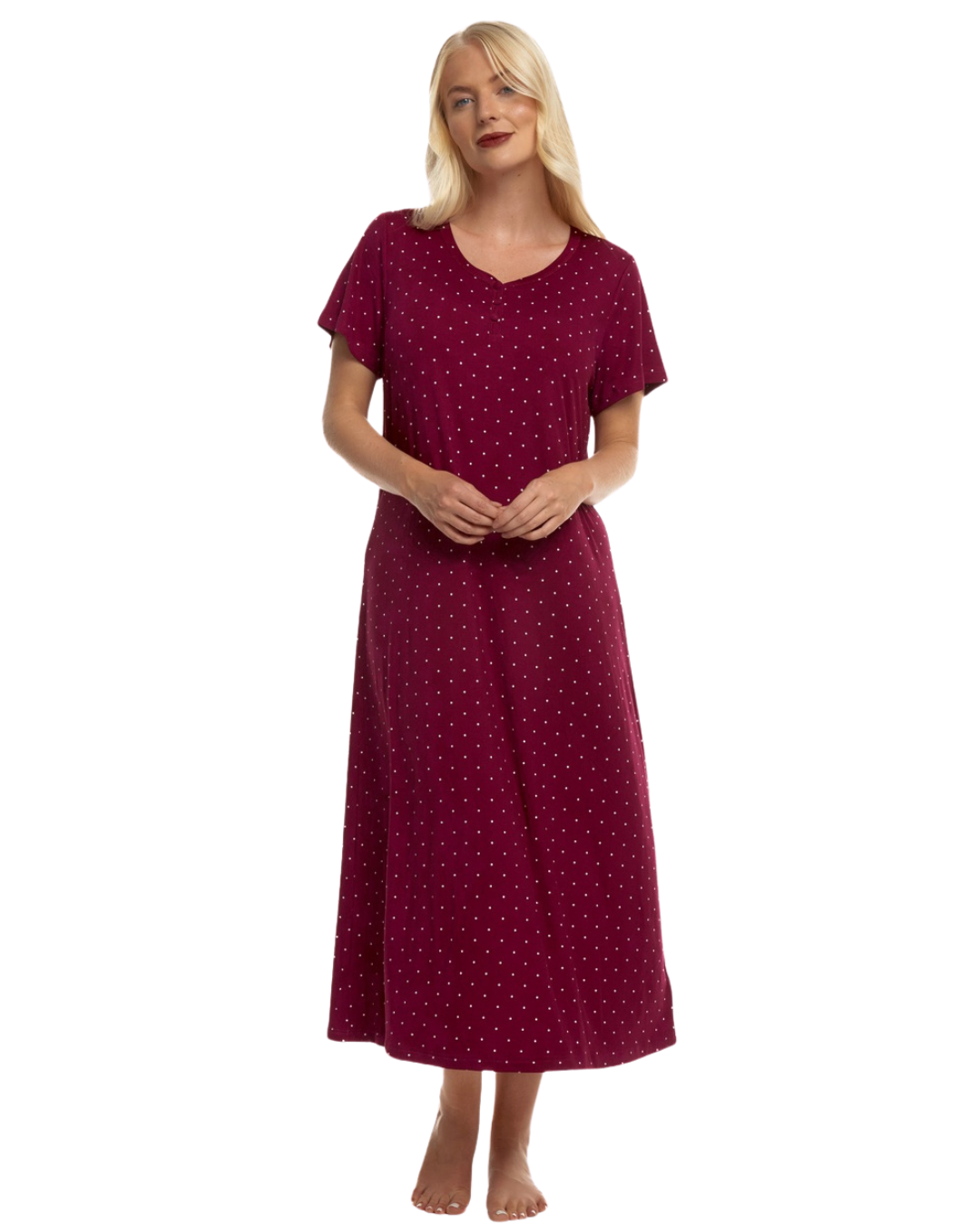 Charcoal Dot Luxury Soft Touch Jersey Nightdress