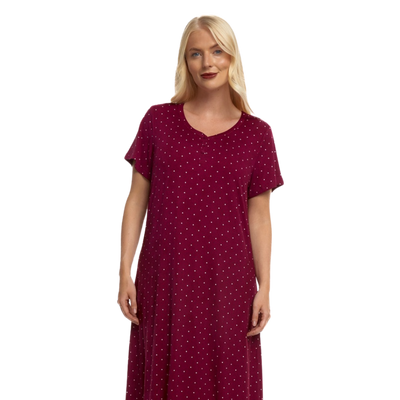 Luxury Soft Touch Longer Length Jersey Spot Nightdress up to Larger Sizes