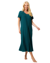 Luxury Soft Touch Longer Length Jersey Spot Nightdress up to Larger Sizes