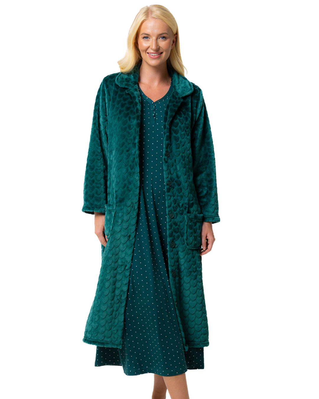 Luxury Soft Touch Longer Length Jersey Spot Nightdress up to Larger Sizes