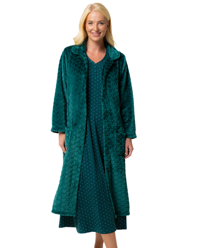 Luxury Soft Touch Longer Length Jersey Spot Nightdress up to Larger Sizes