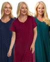 Luxury Soft Touch Longer Length Jersey Spot Nightdress up to Larger Sizes