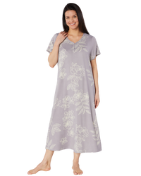 Long Plus Size Luxury Soft Touch Jersey Floral Nightshirt