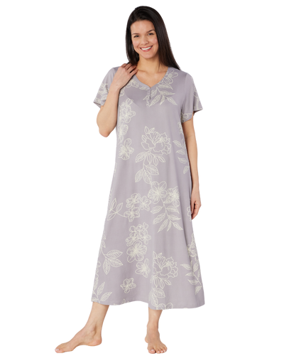 Floral Plus Size Luxury Soft Touch Jersey Nightshirt