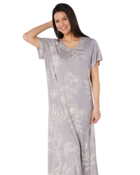 Long Plus Size Luxury Soft Touch Jersey Floral Nightshirt