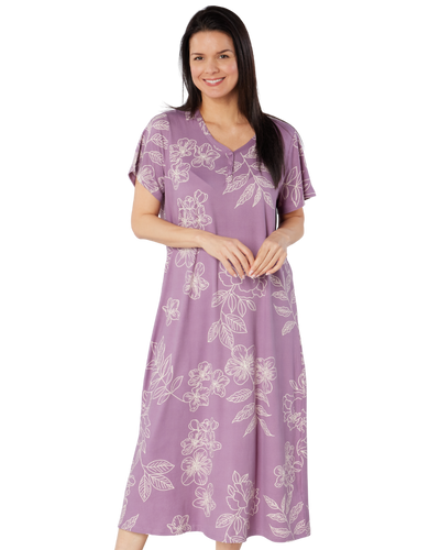 Floral Plus Size Luxury Soft Touch Jersey Nightshirt