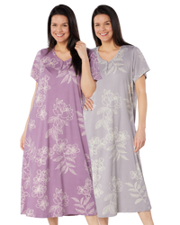 Long Plus Size Luxury Soft Touch Jersey Floral Nightshirt