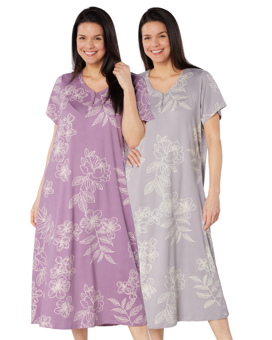 Long Plus Size Luxury Soft Touch Jersey Floral Nightshirt