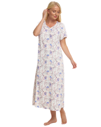 Floral Long Plus Size Luxury Soft Touch Jersey Nightshirt