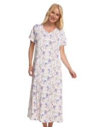 Floral Long Plus Size Luxury Soft Touch Jersey Nightshirt