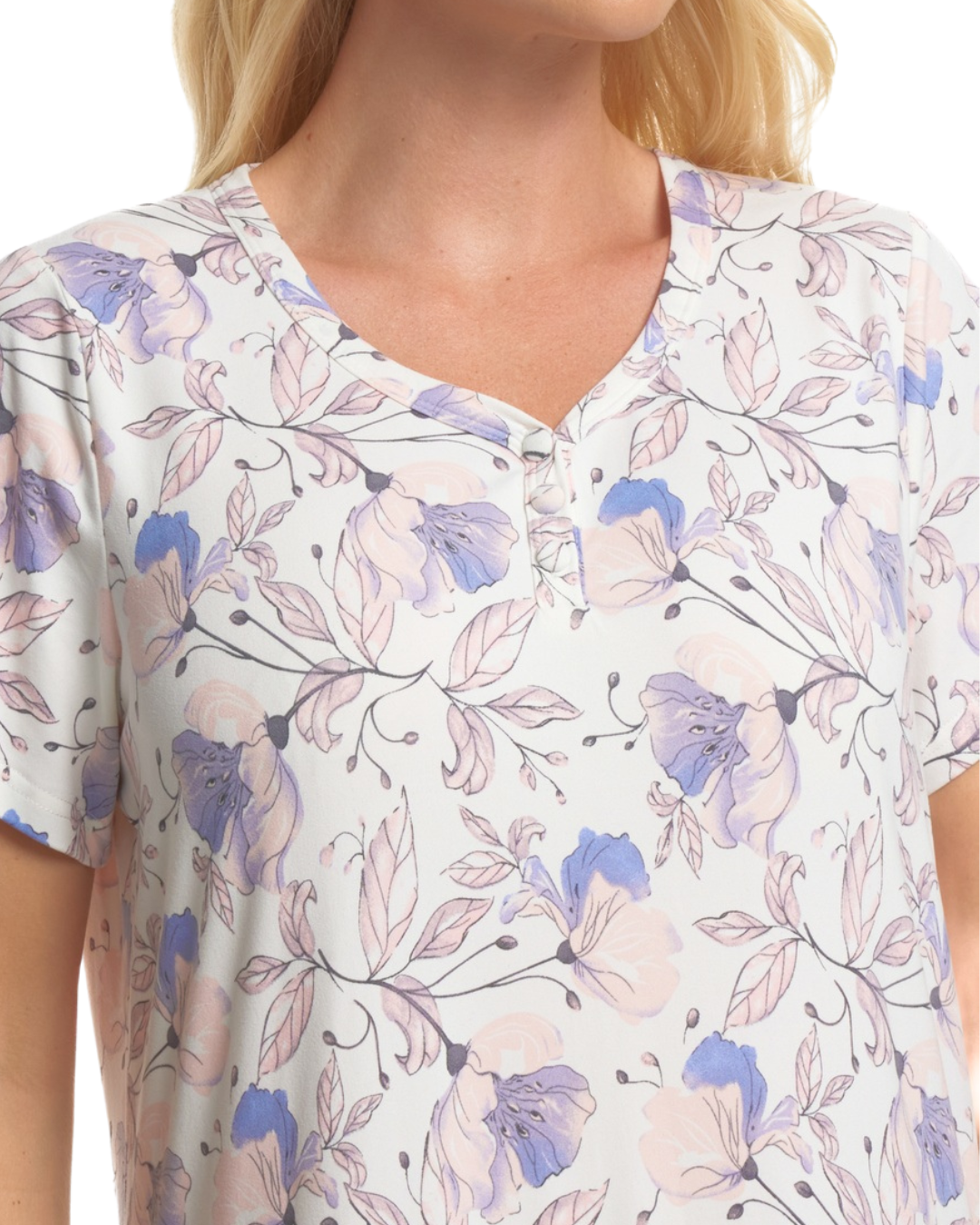 Floral Long Plus Size Luxury Soft Touch Jersey Nightshirt