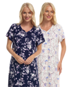 Floral Long Plus Size Luxury Soft Touch Jersey Nightshirt