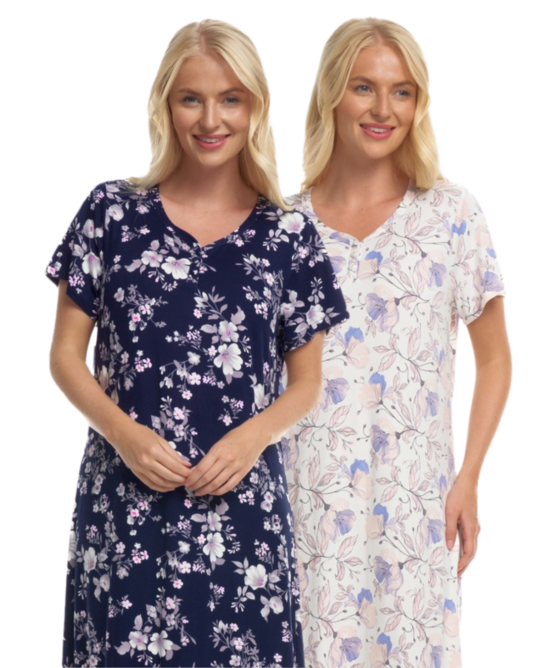 Floral Long Plus Size Luxury Soft Touch Jersey Nightshirt