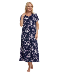 Floral Long Plus Size Luxury Soft Touch Jersey Nightshirt