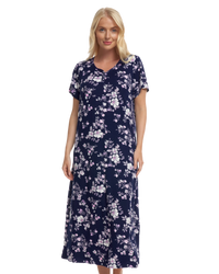 Floral Long Plus Size Luxury Soft Touch Jersey Nightshirt