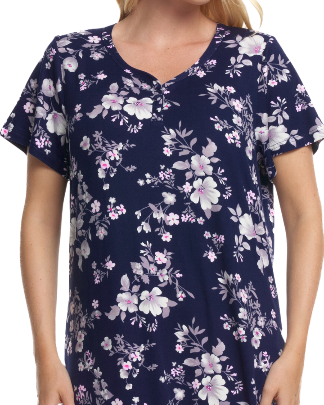 Floral Long Plus Size Luxury Soft Touch Jersey Nightshirt