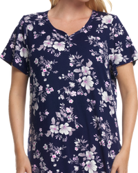 Floral Long Plus Size Luxury Soft Touch Jersey Nightshirt