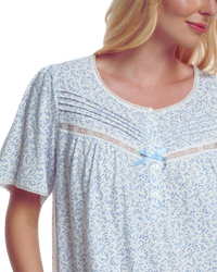 Lavish Leaves Print Jersey Nightdress